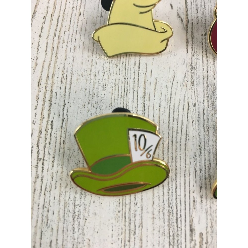 Lot of 6 Disney Cast Exclusive Hat Box Pins Mad Hatter Peter Pan Hook Pinocchio - Picture 5 of 11